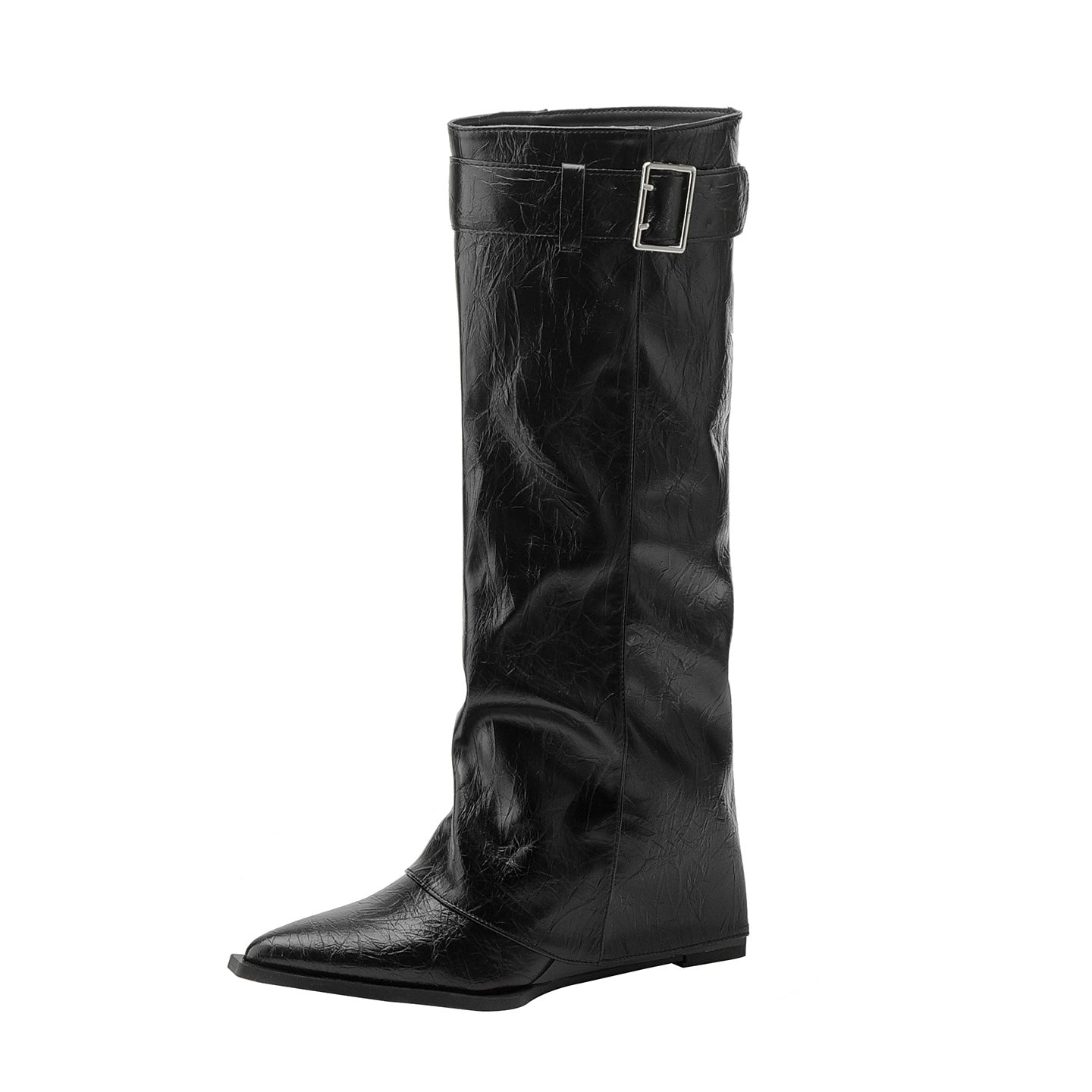Women's Wedge High Pointed Toe Suede Pile Style Boots