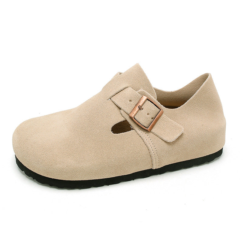 Women's & Men's All-inclusive Height Increasing Insole Cowhide Pumps Cork Sole Men's Shoes