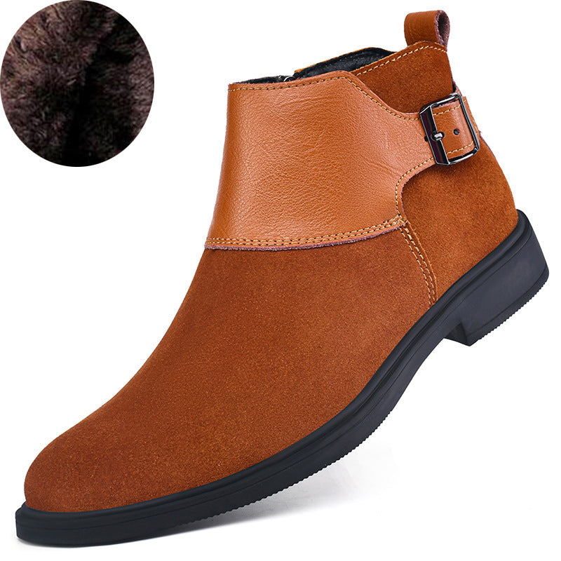 Men's Plus Size British Style Short Zipper Boots