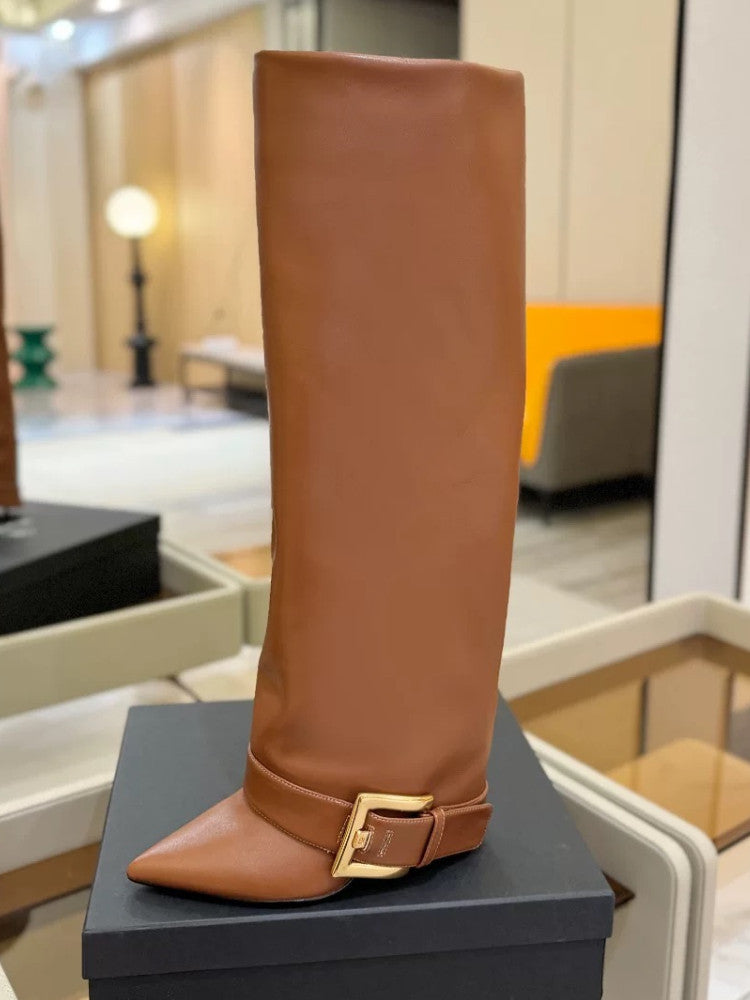 Decoration Large Tube Circumference Pants Size Women's Leather Boots