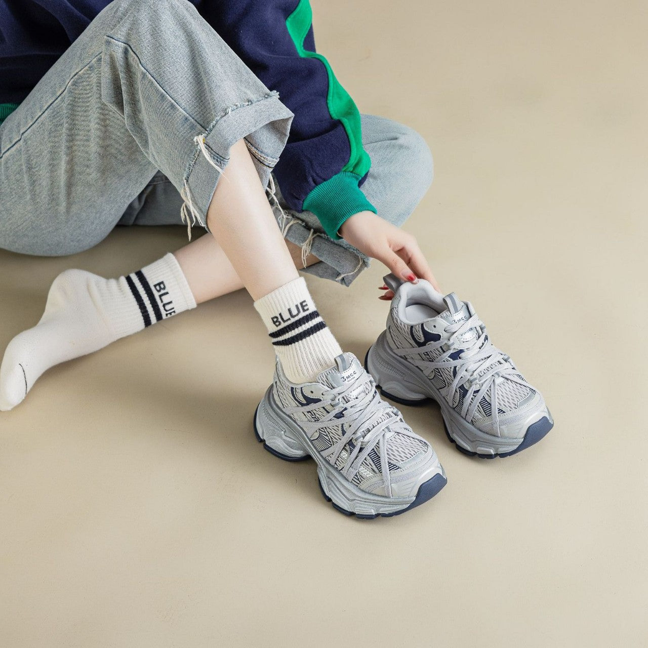 Women's Height Increasing Insole Dad Paris Spider Sports Casual Shoes