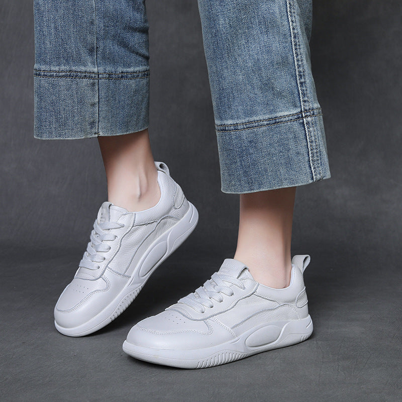 Women's Comfortable White Genuine Spring Sports Leisure Women's Casual Shoes