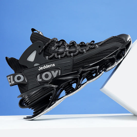 Men's Flying Woven Platform Basketball Breathable Shock Sneakers