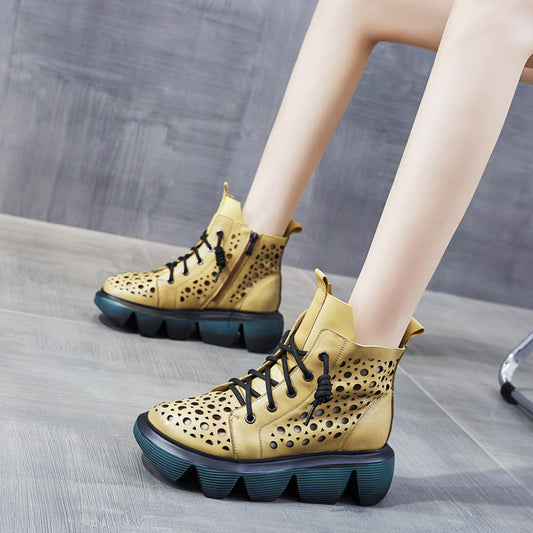 Women's Hollow Martin British Style Authentic Platform Sandals