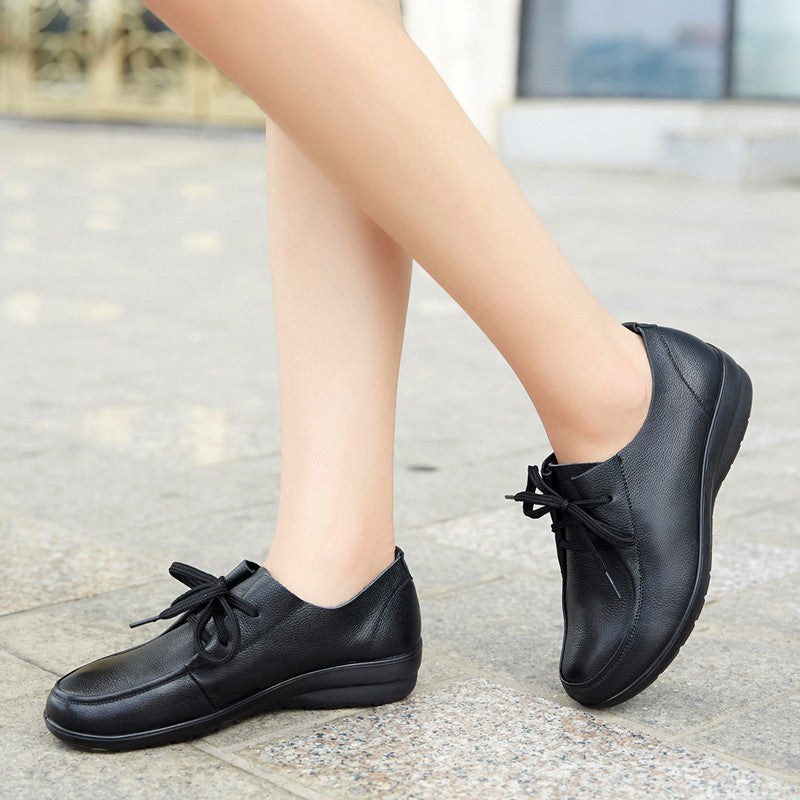 Women's Mother's Soft Bottom Genuine Flat Large Women's Shoes
