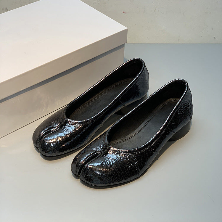 Women's Sheepskin Flat Low-cut Summer Retro Easy Matching Slip-on Leather Shoes