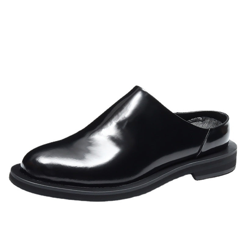 Men's Half Summer Thick Bottom Genuine Glossy Sandals
