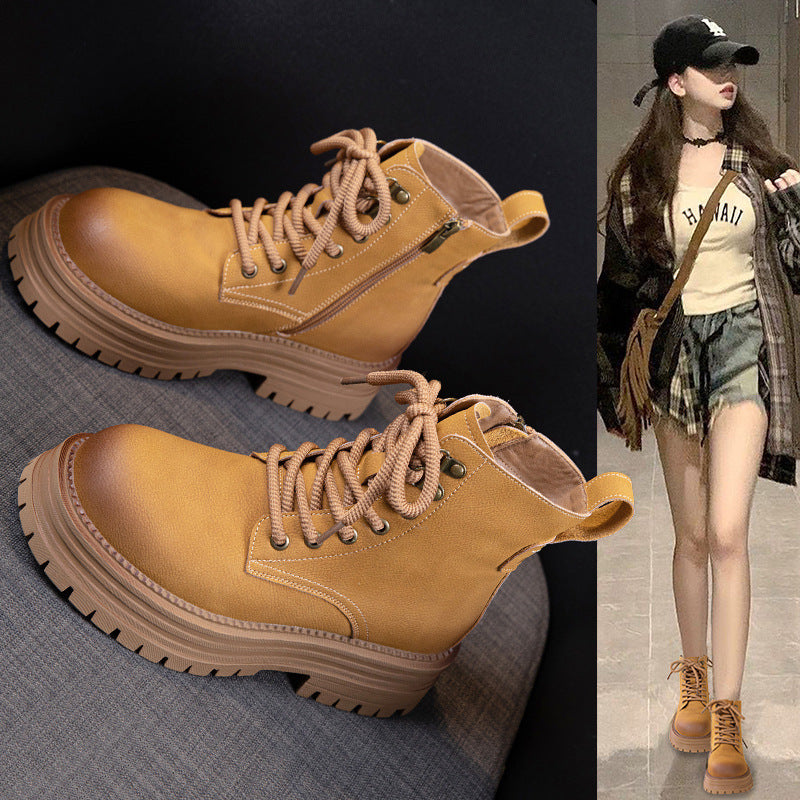 Women's Height Increasing Real With Fleece Lining Boots