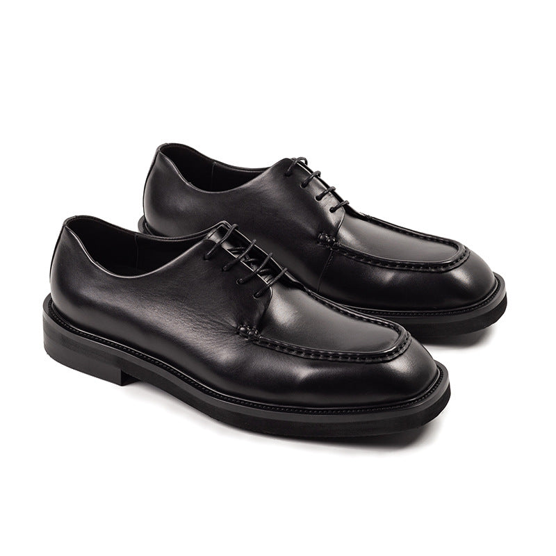 Men's European Size Business Round Toe First Leather Shoes