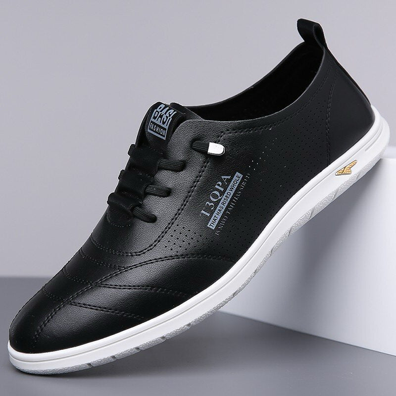 Men's Round Toe Business Trendy Cow Pumps Casual Shoes