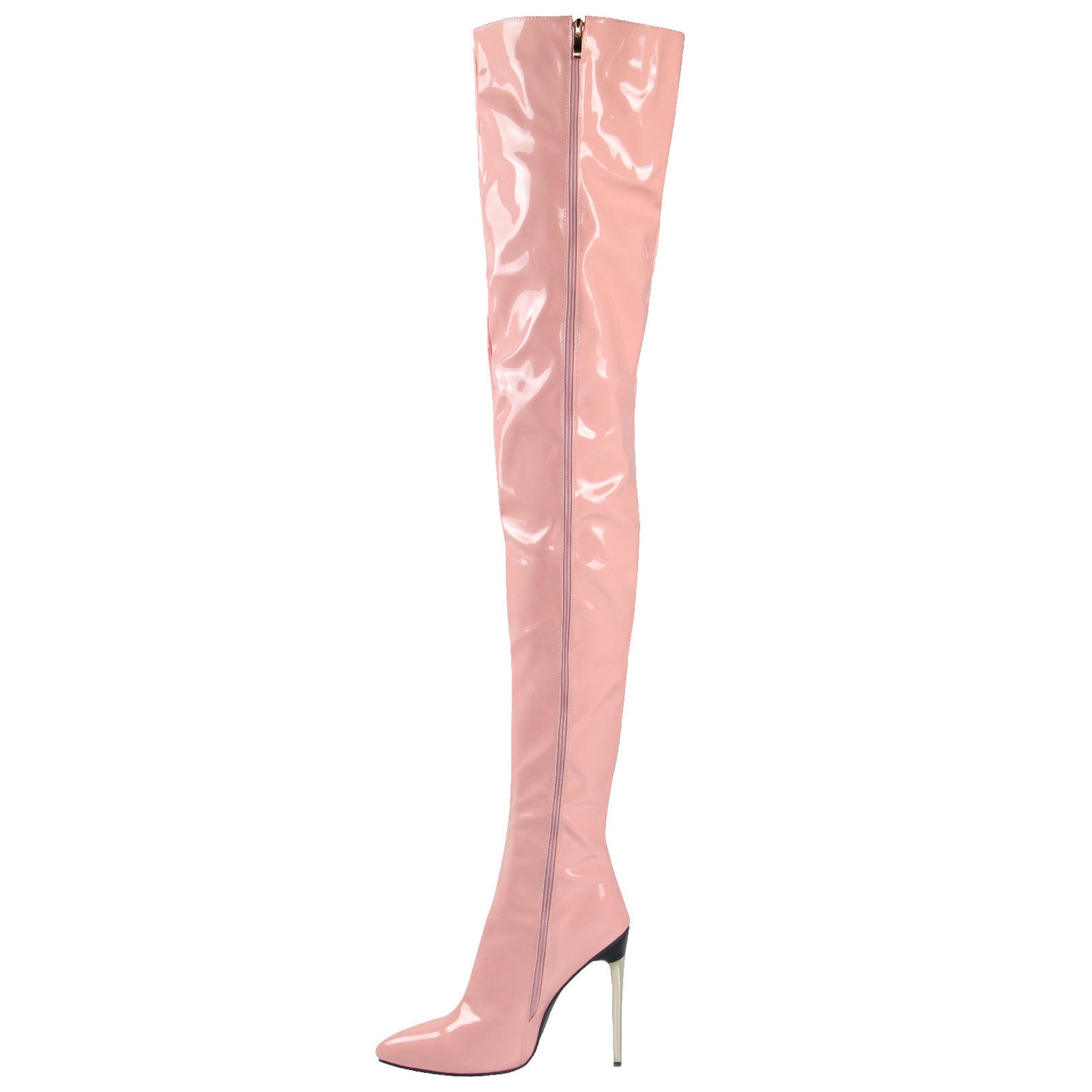 Women's Metal Super High Fashion Stiletto Slim Women's Leather Boots