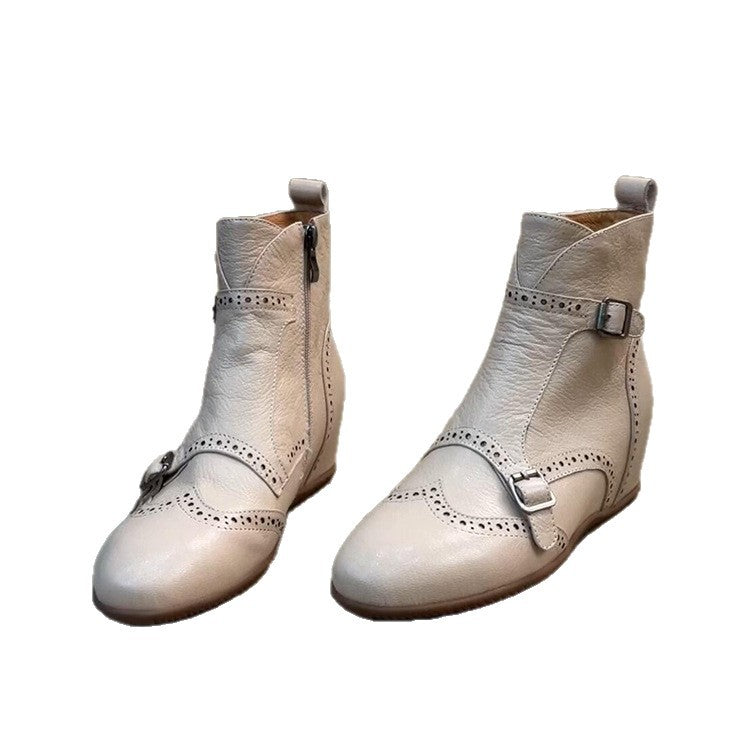 Women's Toe Invisible Elevated Flat Ankle Autumn Simple Boots
