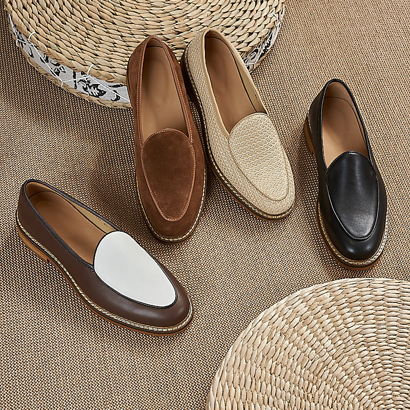 Men's Platform Lightweight Laceless Board Top Layer Men's Shoes