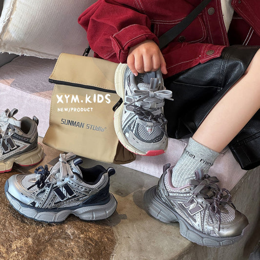 Children's Spring Fashionable Double Lightweight Breathable Boys Children's Sports Shoes