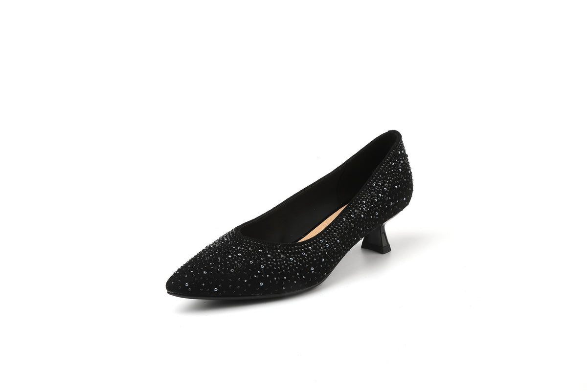 Women's Kitten Hot Rhinestone Low-cut High Comfortable Women's Fashion Shoes