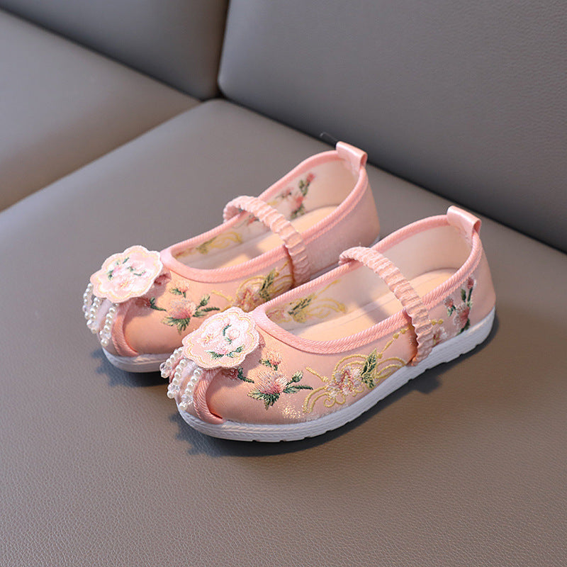 Children's Ancient Costume Embroidered Ethnic Style Chinese Kid's Shoes