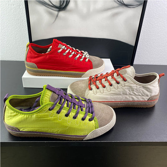 Women's Versatile Color Matching Cross Low-cut Fashion Round Toe Board Comfortable Women's Casual Shoes