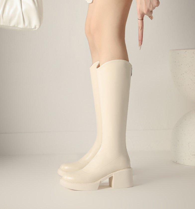 Women's Bottom Chunky Knight Height Increased Below Boots