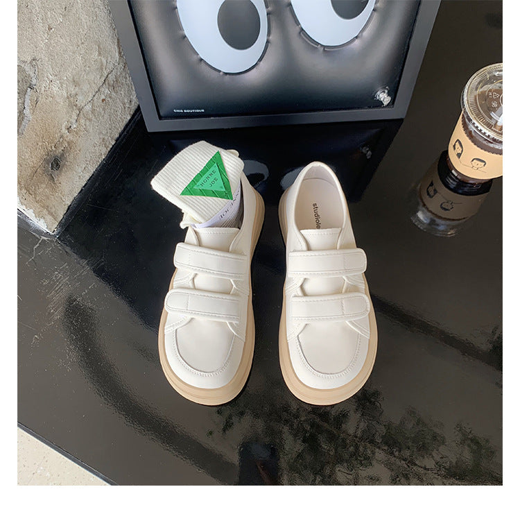 Women's Grape Mom Velcro Platform Best-selling White Sneakers