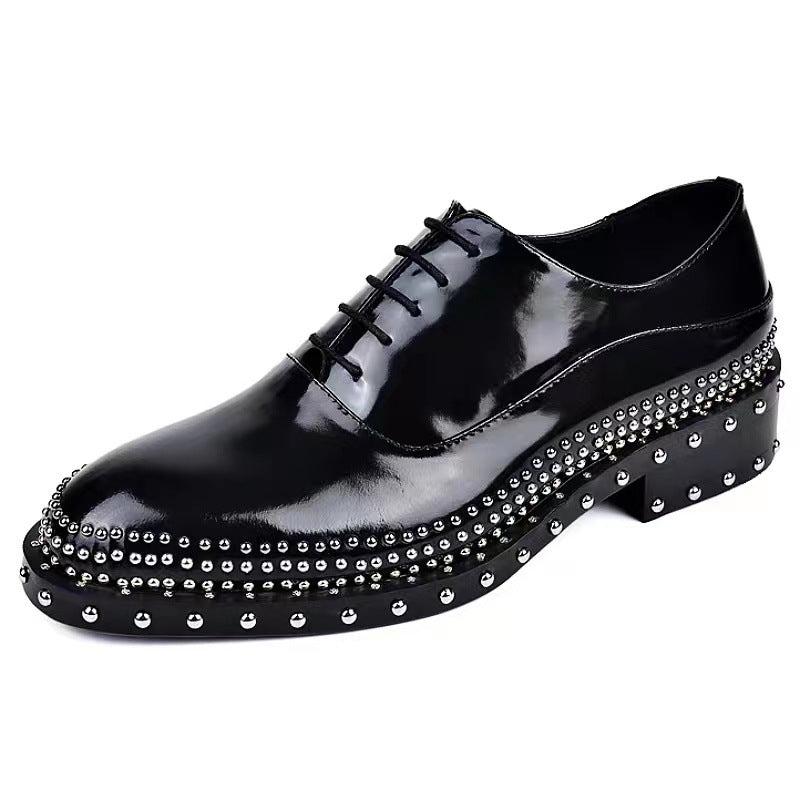 Men's Full Grain Cow Derby Trendy Formal Leather Shoes