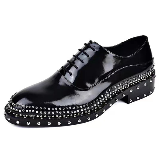 Men's Full Grain Cow Derby Trendy Formal Leather Shoes