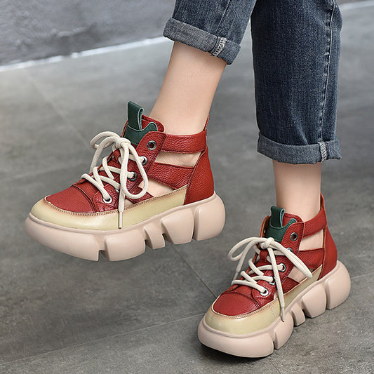 Closed Toe Roman Top Layer Cowhide Boots