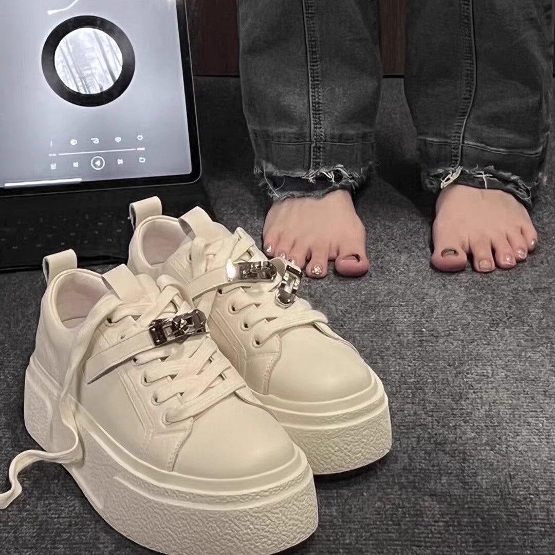 Women's Winter Round Toe Platform Height Increasing Women's Casual Shoes