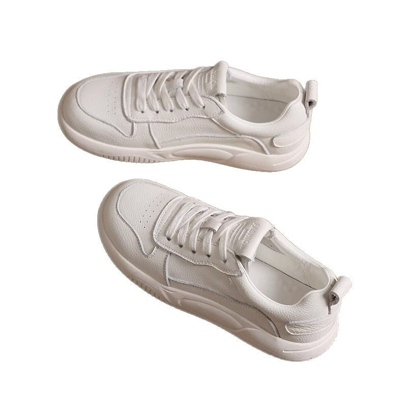 Women's First Layer Cowhide Easy Wear Flat Bottom Pumps Veet Women's Casual Shoes