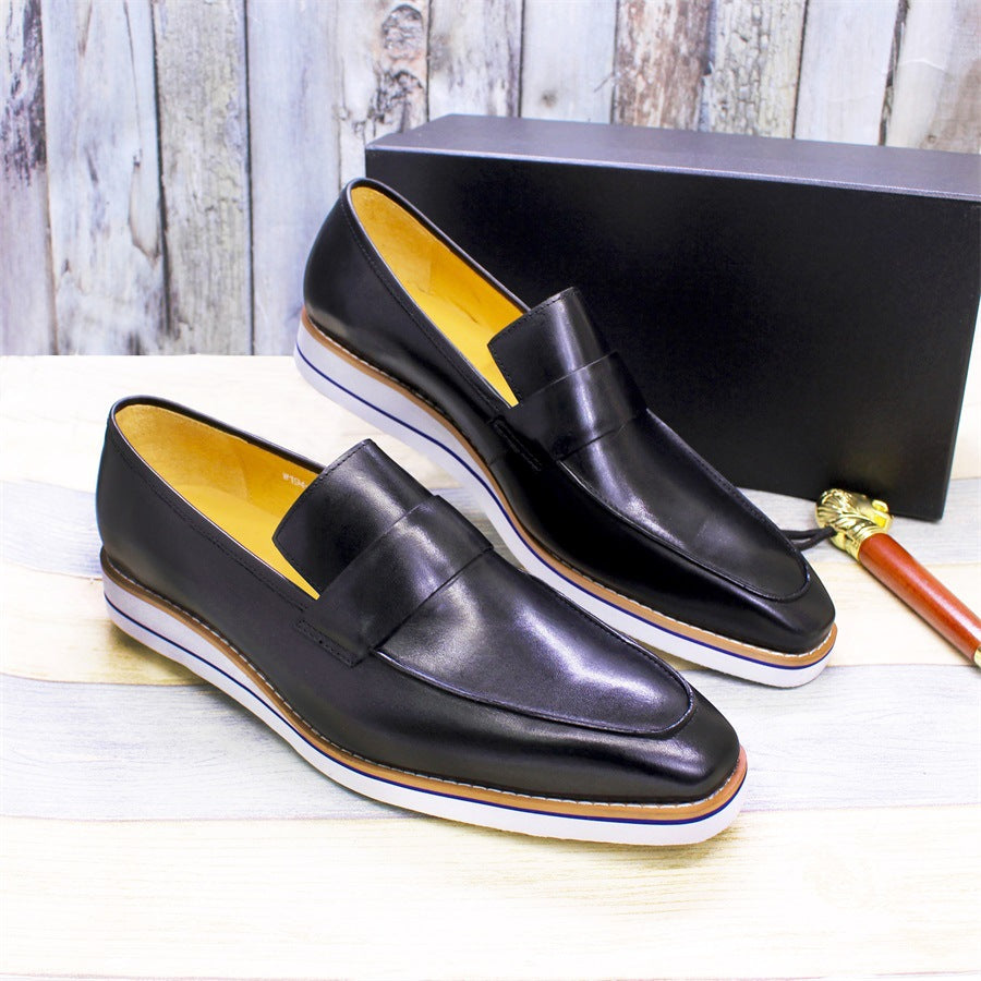 Men's Handmade Lightweight Comfortable Flat Slip-on Leather Shoes