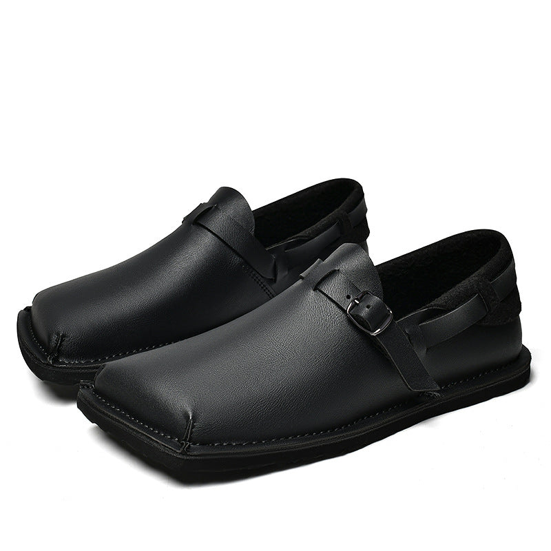 Men's Large Size Soft Bottom Surface Fashion Lazy Men's Casual Leather Shoes