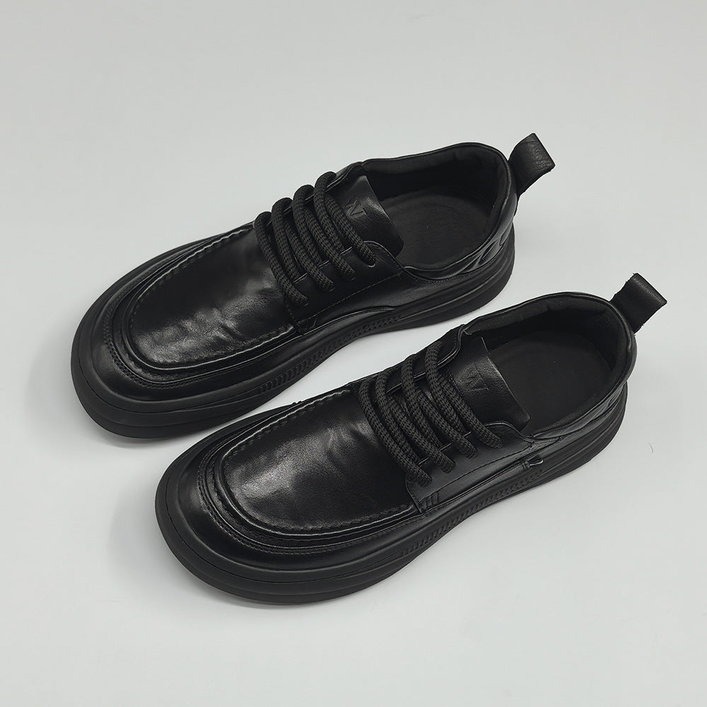 Men's Layer Cowhide Head Tilt Clown Fashionable Genuine Cute Sneakers