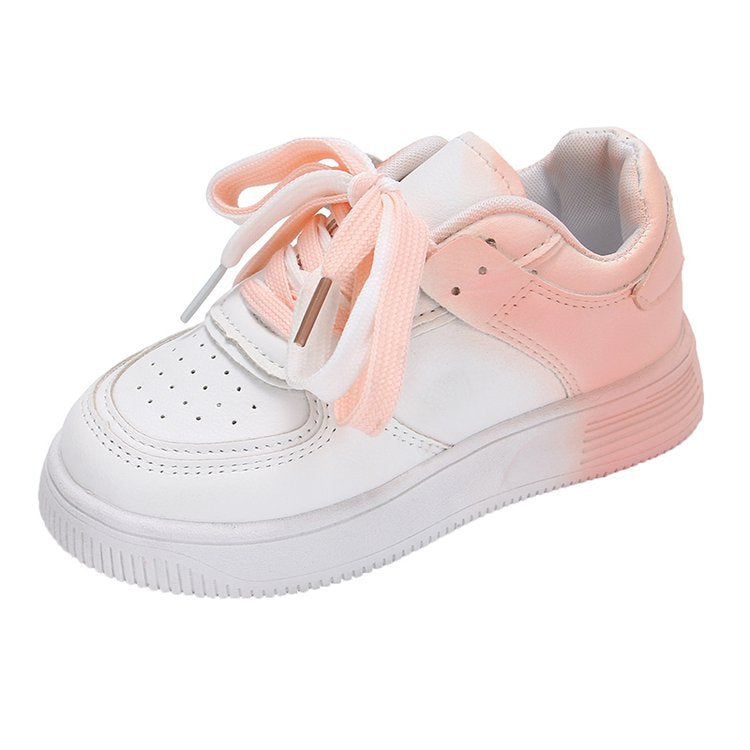 Children's Slouchy Gradient White Medium Large Kid's Sneakers