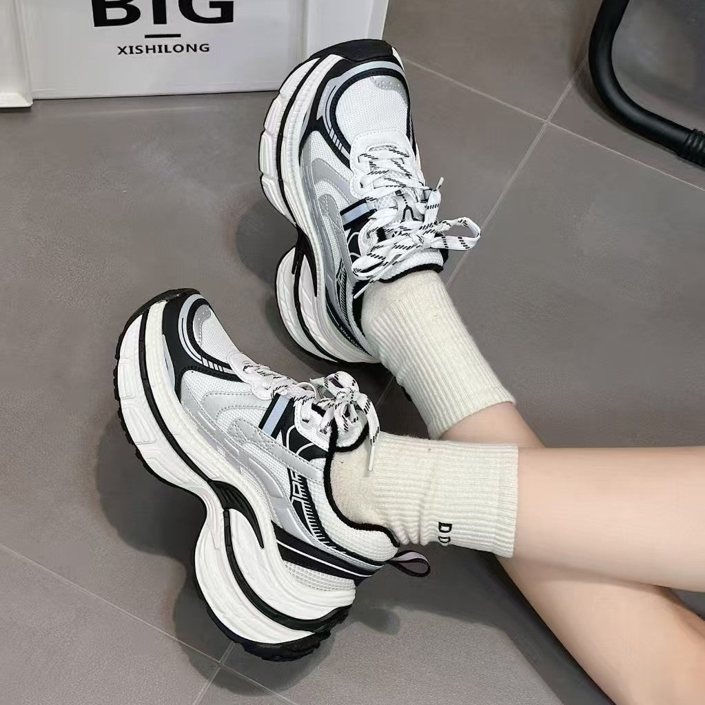 Women's Platform Heightened Daddy Pearl Color Casual Shoes