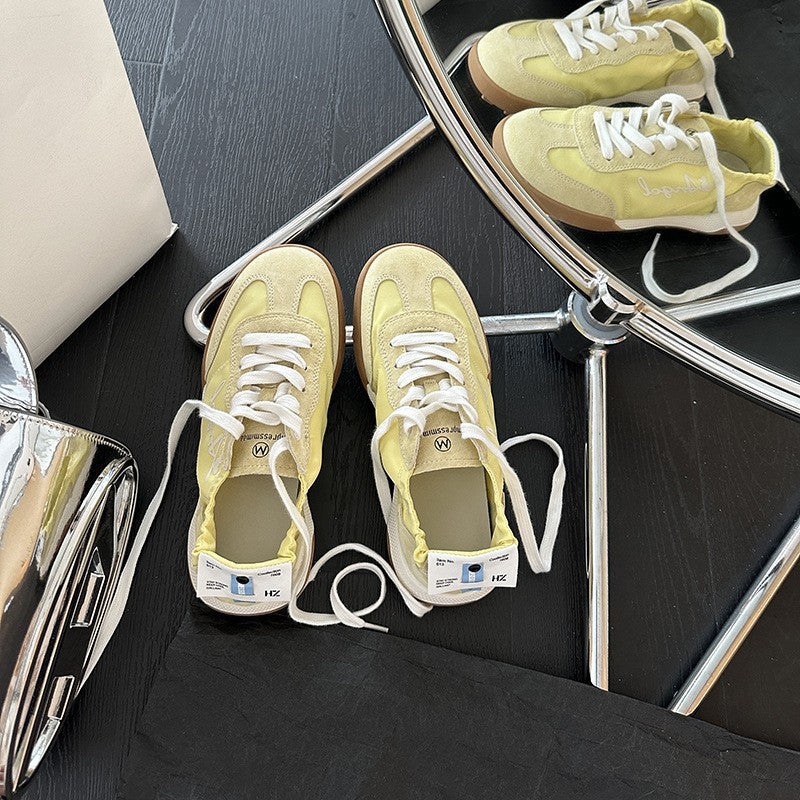 Multicolor Round Toe Lace Up Breathable Casual Shoes