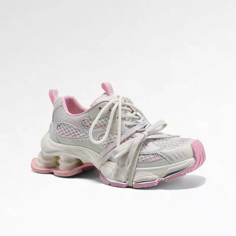 Women's Lin Yun Particle Dad Old Platform Mesh Elevator Women's Board Shoes