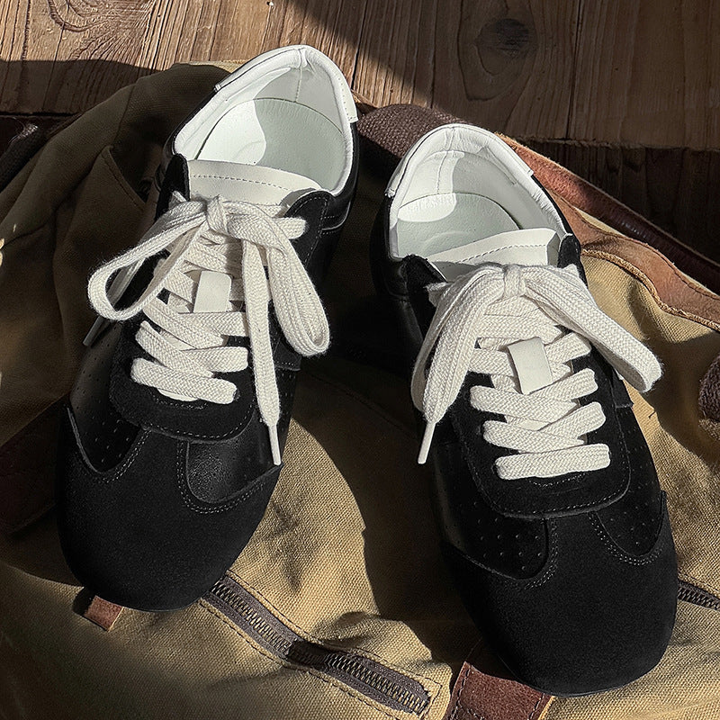 Men's Retro Flat Bottom Brown Sports German Men's Board Shoes