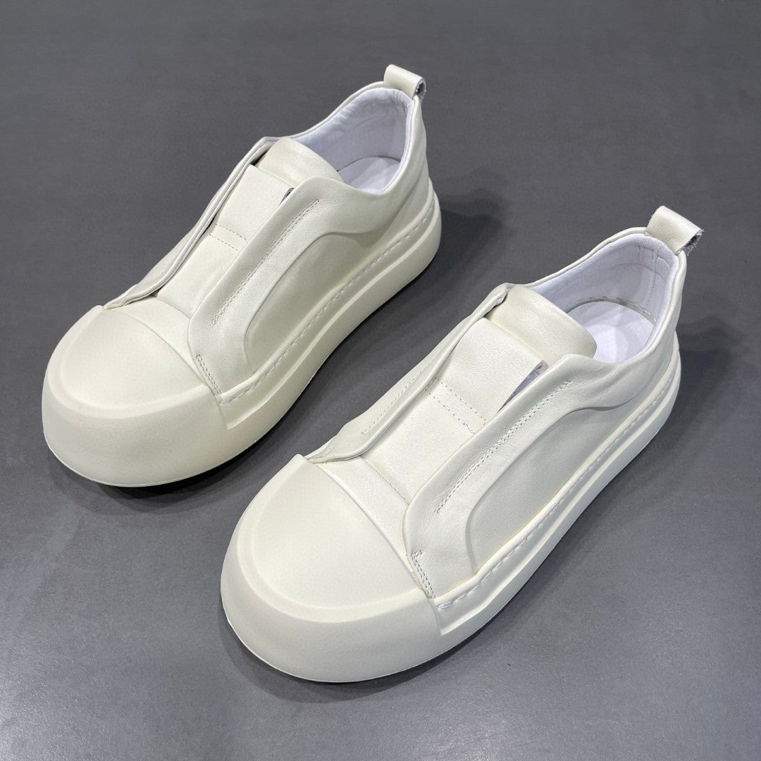 Creative Men's Fashionable Slip-on Platform White Men's Board Shoes