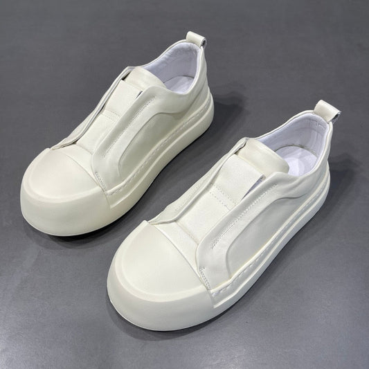 Creative Men's Fashionable Slip-on Platform White Men's Board Shoes
