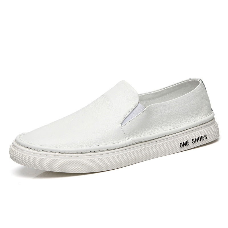 Men's Summer White Slip-on Genuine Soft Bottom Slip On Casual Shoes