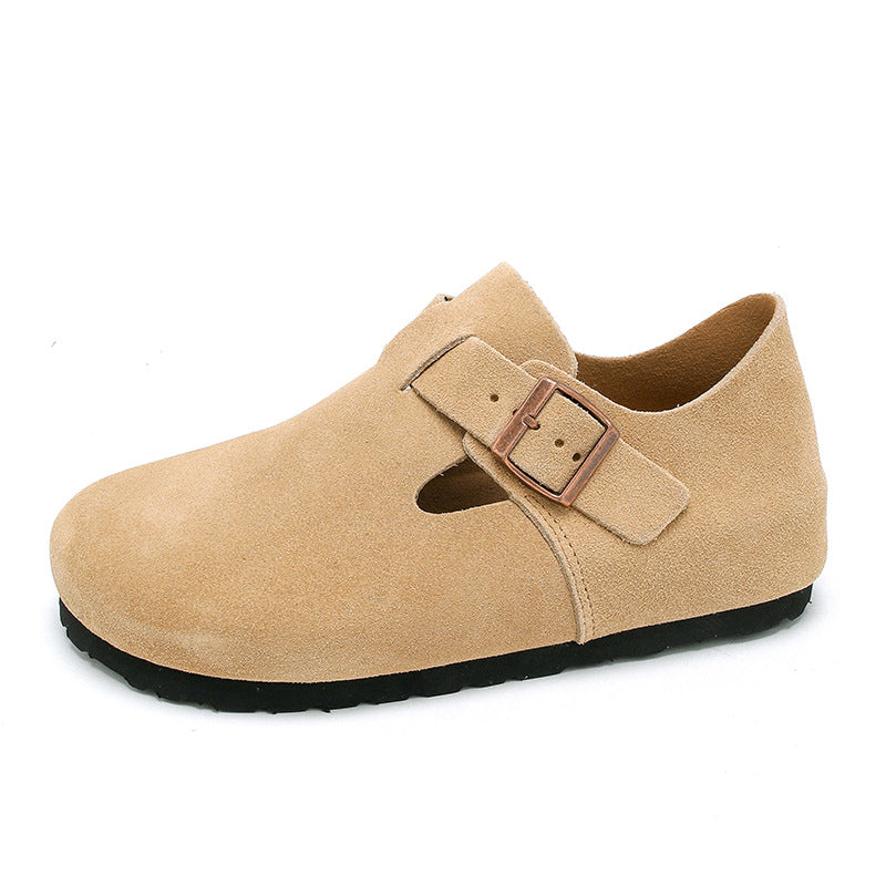 Women's & Men's All-inclusive Height Increasing Insole Cowhide Pumps Cork Sole Men's Shoes