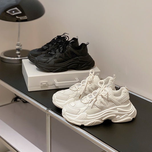 Women's Platform Dad Trendy Spring Genuine Elevator Sneakers