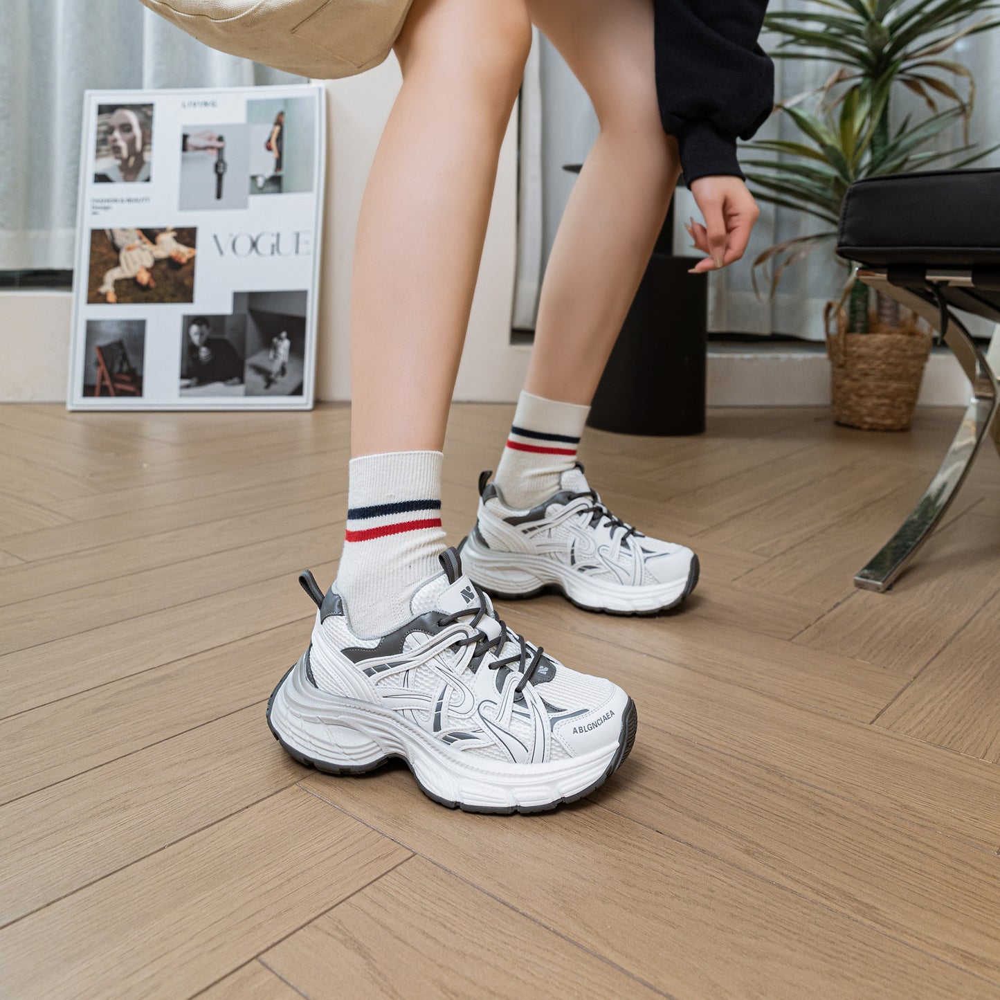 Women's Dad Spring Thick Bottom Jogging Pumps Plus Women's Sports Shoes