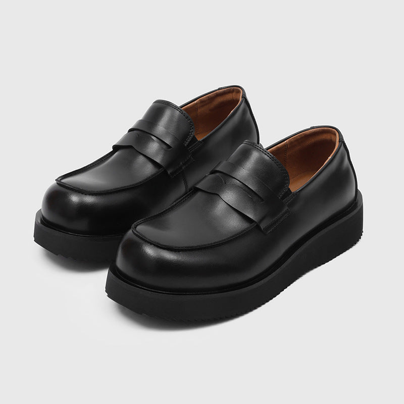 Men's Slip-on Soft Bottom Commuter Derby Spring British Style Men's Casual Leather Shoes