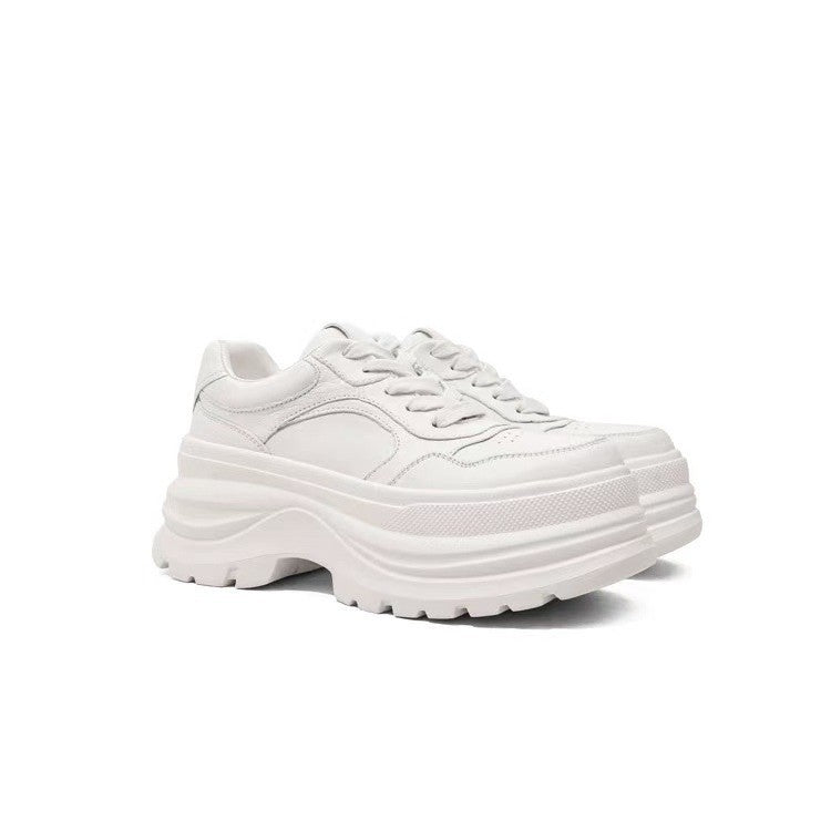 Women's Layer Cowhide Autumn Genuine Platform White Sports Casual Shoes