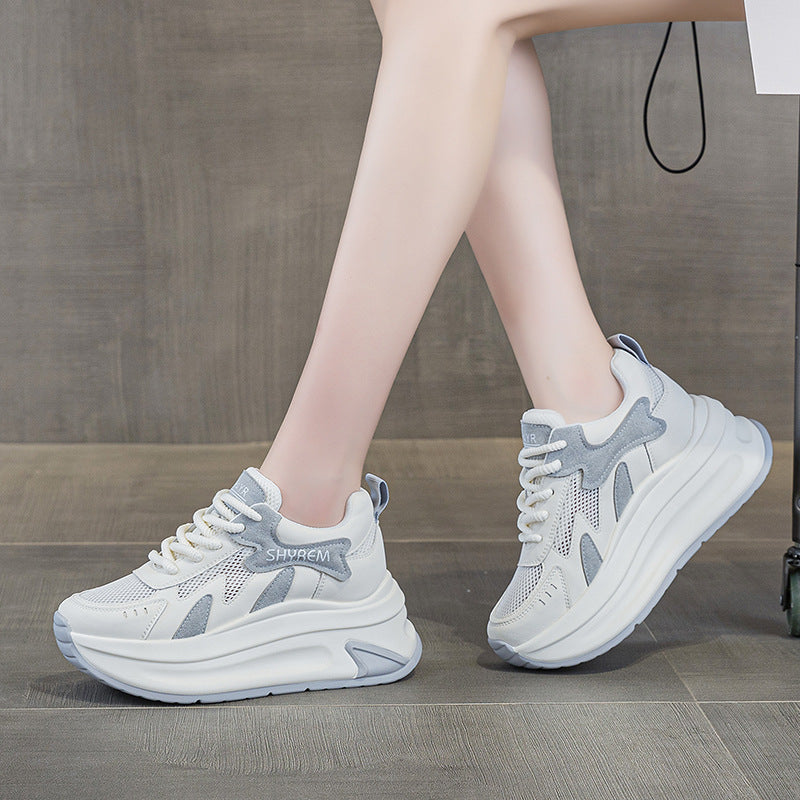 Platform White Good-looking Summer Mesh Increased Casual Shoes