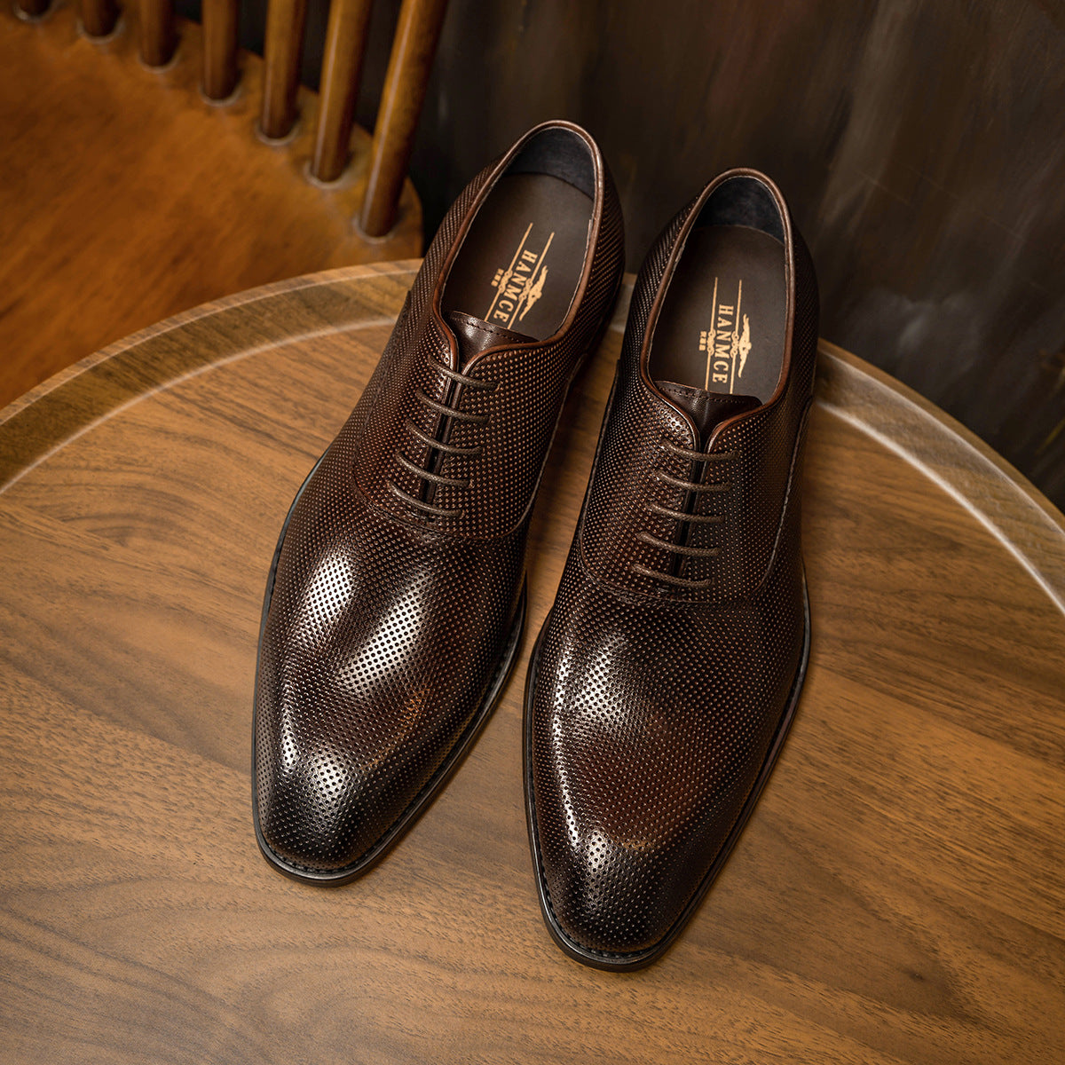 Men's Hole Business Formal Wear British Cowhide Hollow Men's Casual Leather Shoes