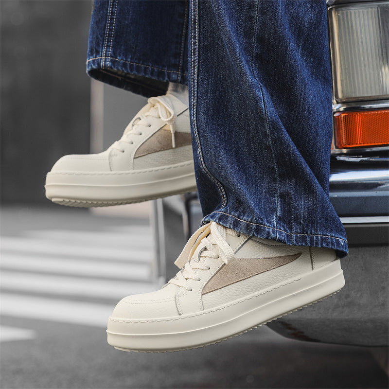 Men's Luxury Flat For First Layer Cowhide Casual Shoes