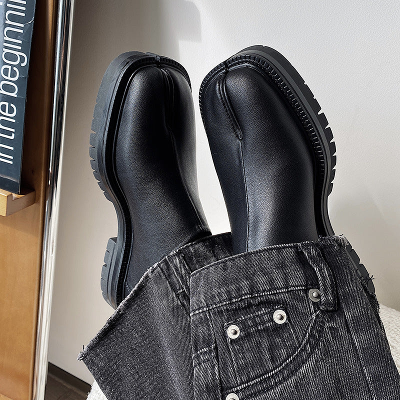 Design Slip-on Male Female Personality Horseshoe Men's Casual Leather Shoes