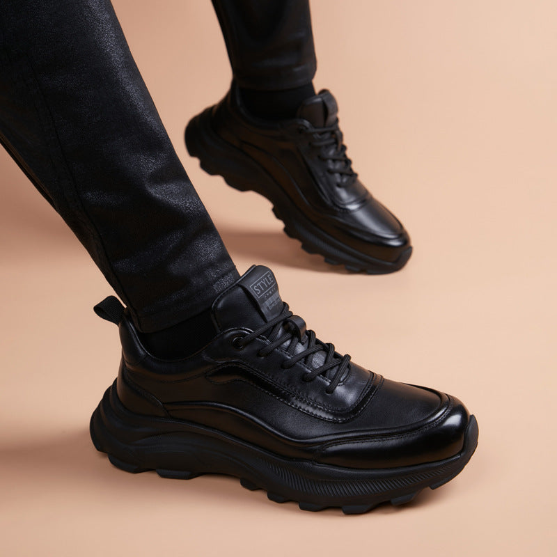 Men's Simple Retro Style Fashion Commuter Light Luxury Leather Shoes