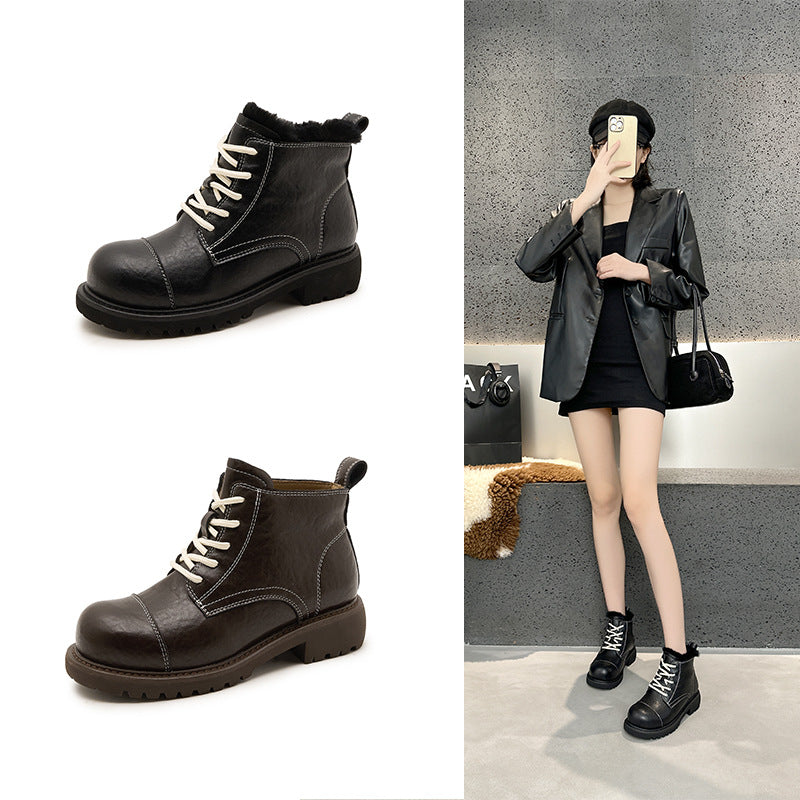 Women's Style Veet Martin For Black Tie Women's Leather Boots